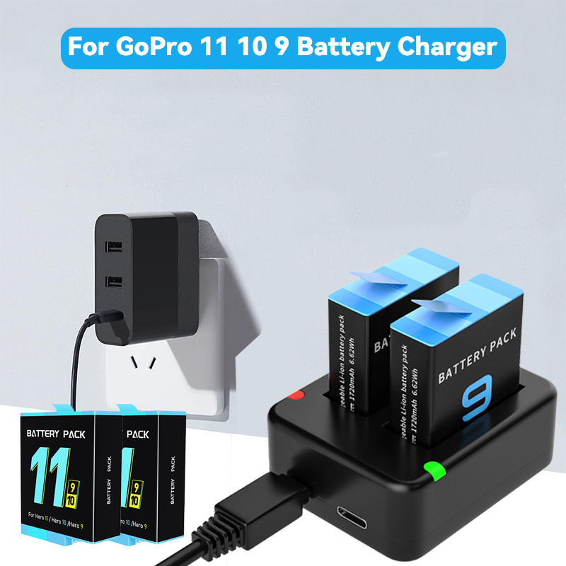 Gopro Action Camera Hero 12 Black - Pengisi daya baterai ganda, Slot Port