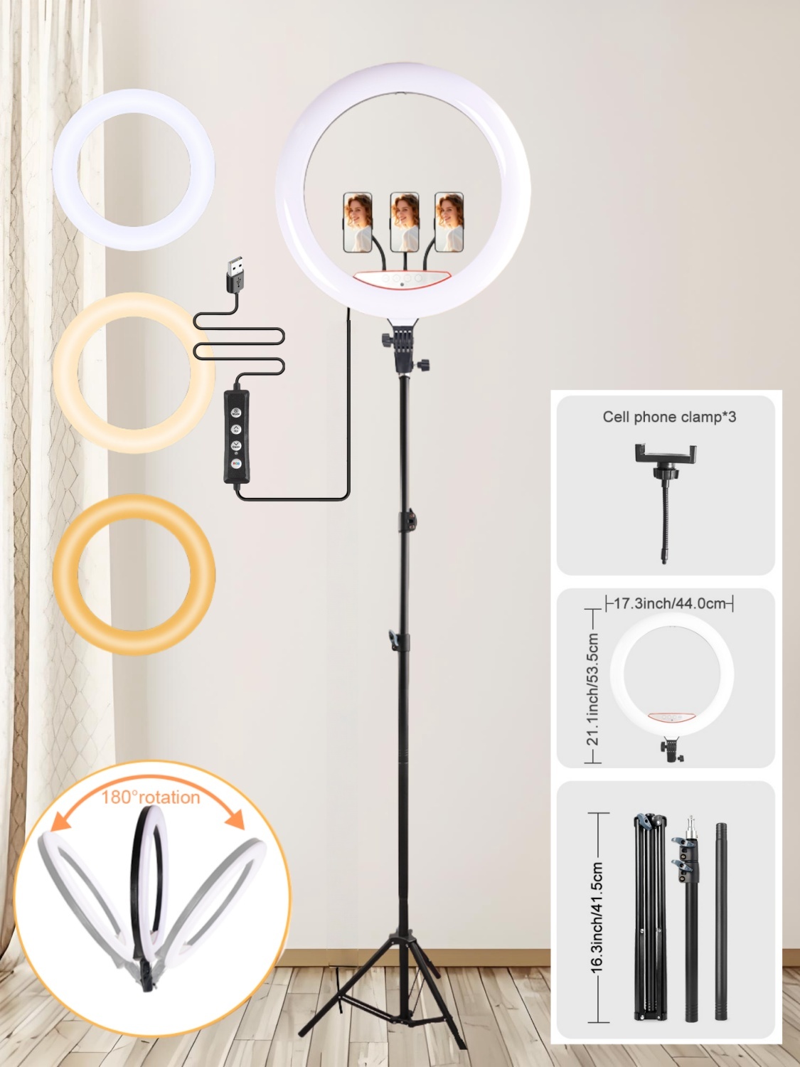 Photography Lighting Online - Kit Lampu Cincin Profesional 18 Inci