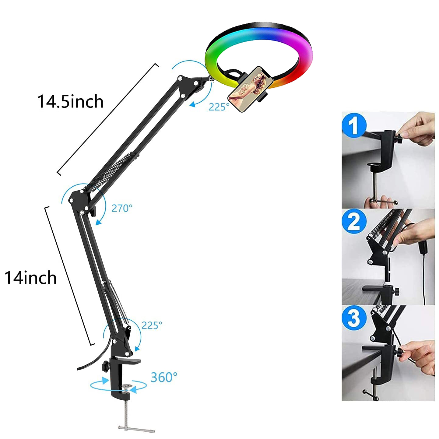 Lampu Selfie Ring RGB 26cm, La - Photography Mobile Lighting ulasan dan harga