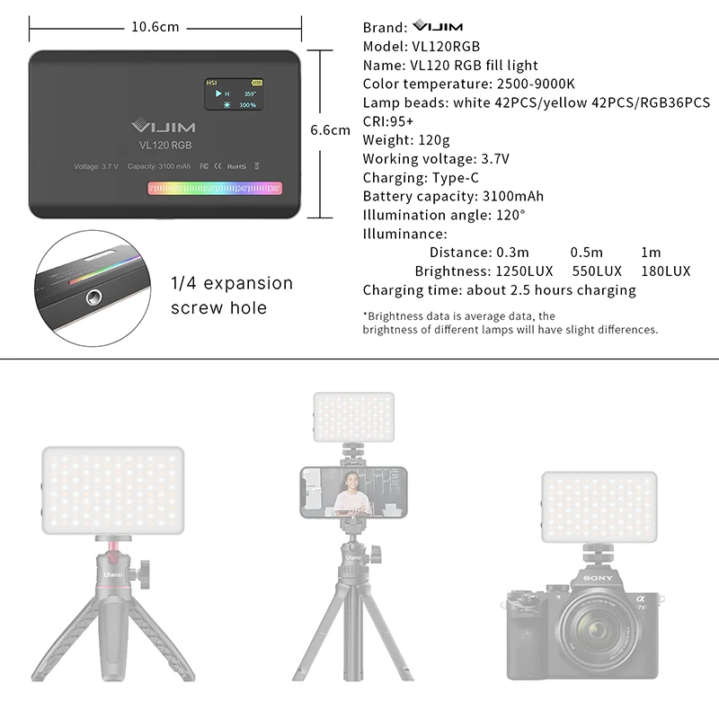 Lampu Isi RGB Saku New120 2026 - Photography Mobile Lighting ulasan dan harga