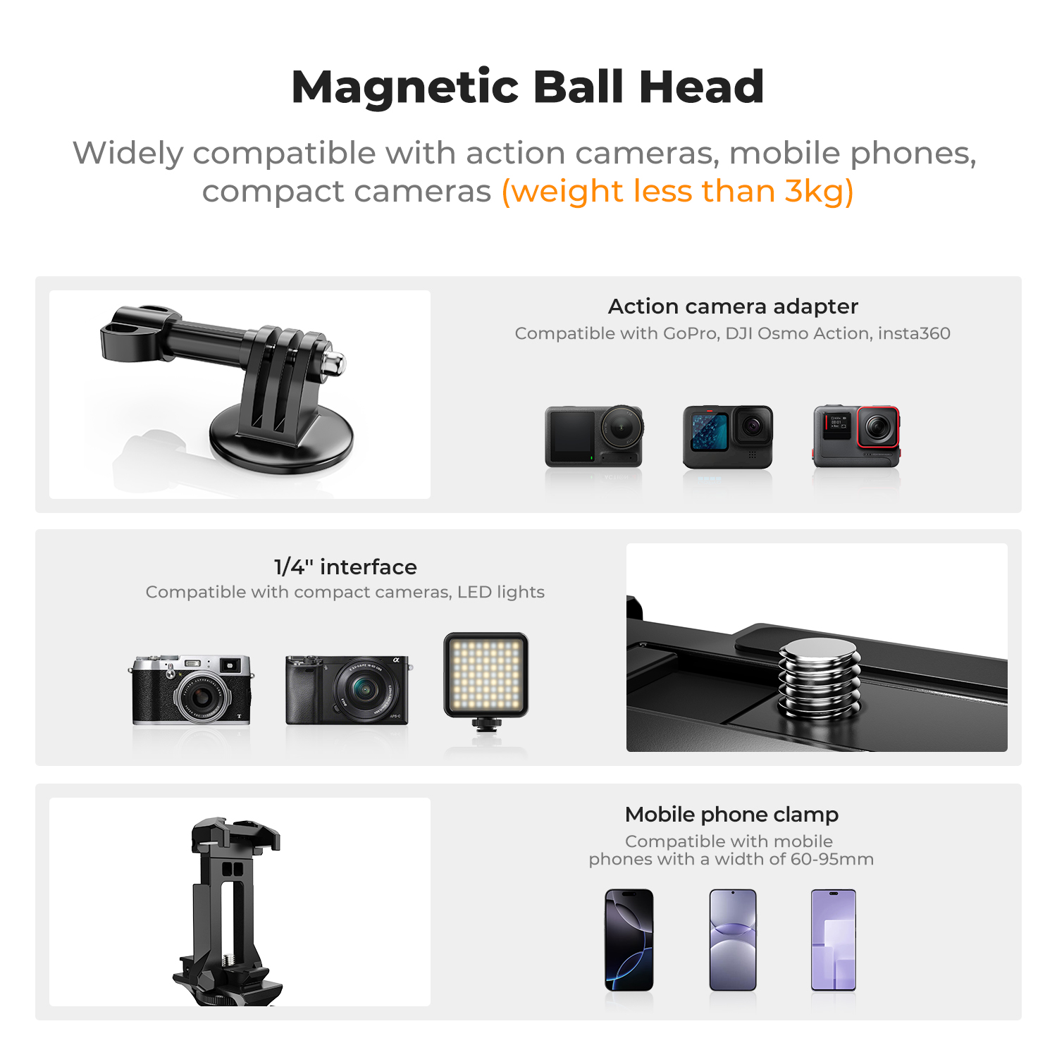 K&F CONCEPT Dudukan Kamera Mag - Gopro Action Camera Hero 12 Black ulasan dan harga
