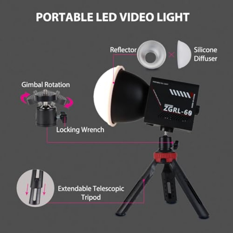 Lampu Video LED COB 60W Portab - Photography Lighting For Studio ulasan dan harga